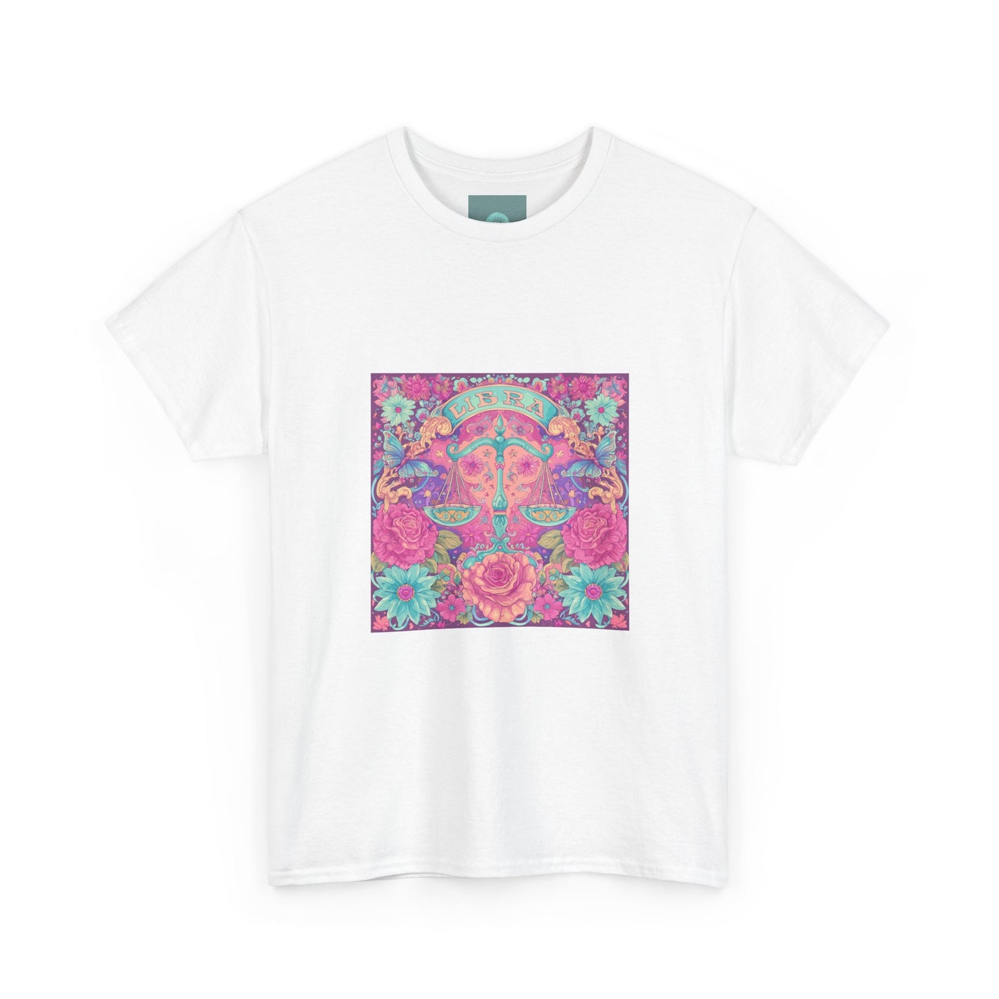 Floral Psychedelic Unisex Heavy Cotton Tee, Boho Shirt, Gift for Him/Her, Summer Apparel, Festival Wear, Unique Graphic Tee