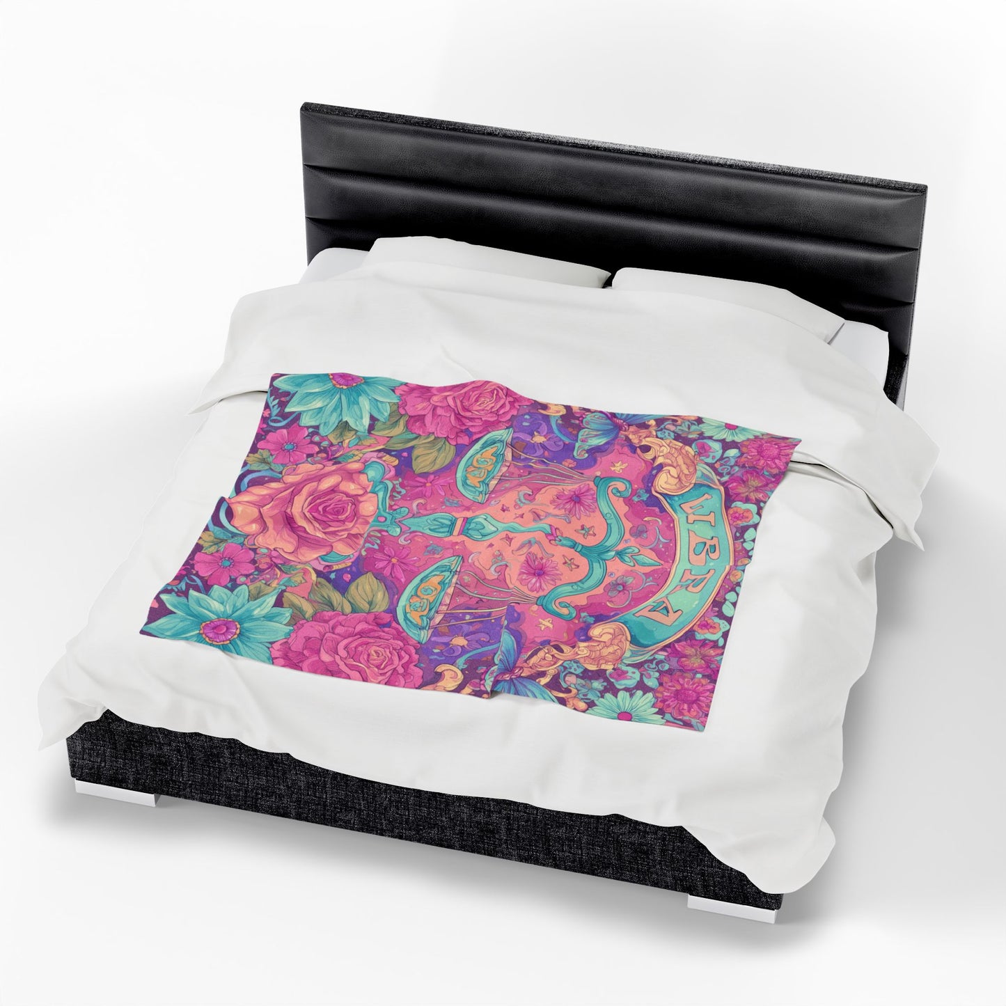 Colorful Libra Velveteen Plush Blanket | Cozy Astrology Decor, Zodiac Gift, Soft Blanket, Home Accent, Libra Theme