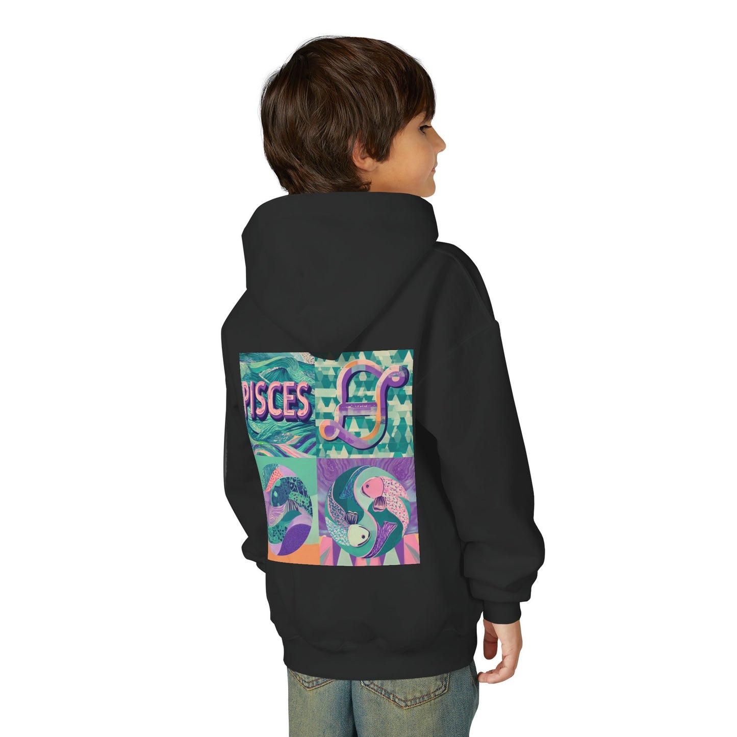 Pisces Youth Hoodie, Trendy Zodiac Sweatshirt for Teens, Astrological Gift, Astrology Lover Apparel, Perfect for Birthdays and Celebrations