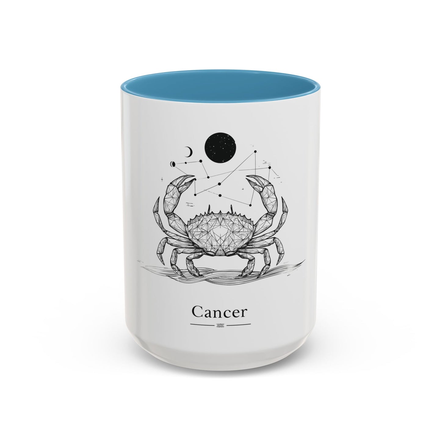 Cancer Zodiac Accent Coffee Mug - Astrology Gift, Personalized Mug, Celestial Design, Horoscope Lover, Zodiac Sign Coffee Cup