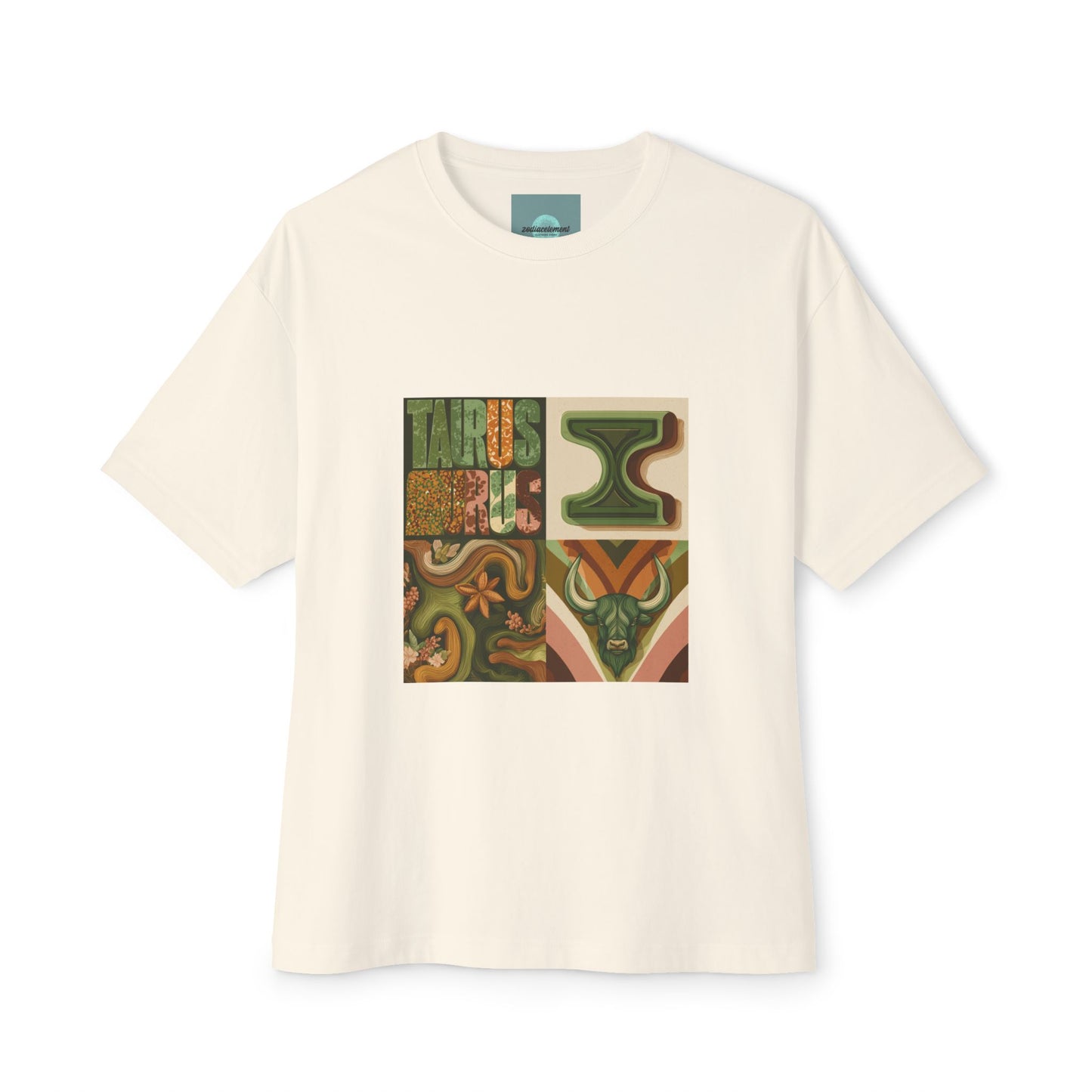 Boho Taurus Oversized Tee | Unisex Boxy T-Shirt for Astrology Lovers | Casual Vibes, Gift for Birthdays, Relaxed Fit