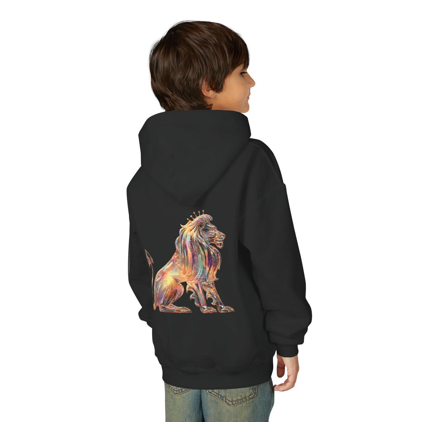 Fire Element Leo Youth Hoodie | ♌ Brave Heart | Psychedelic Zodiac Sweatshirt