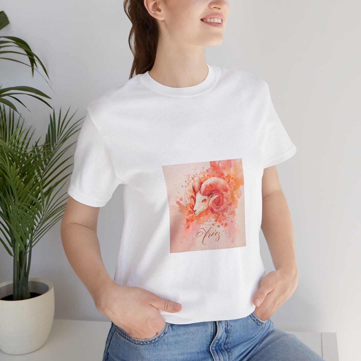Aries Watercolor Tee, Aries Astrology Shirt, Unisex Zodiac Tee, Horoscope Gift, Astrology T-Shirt, Birthday Gift for Aries