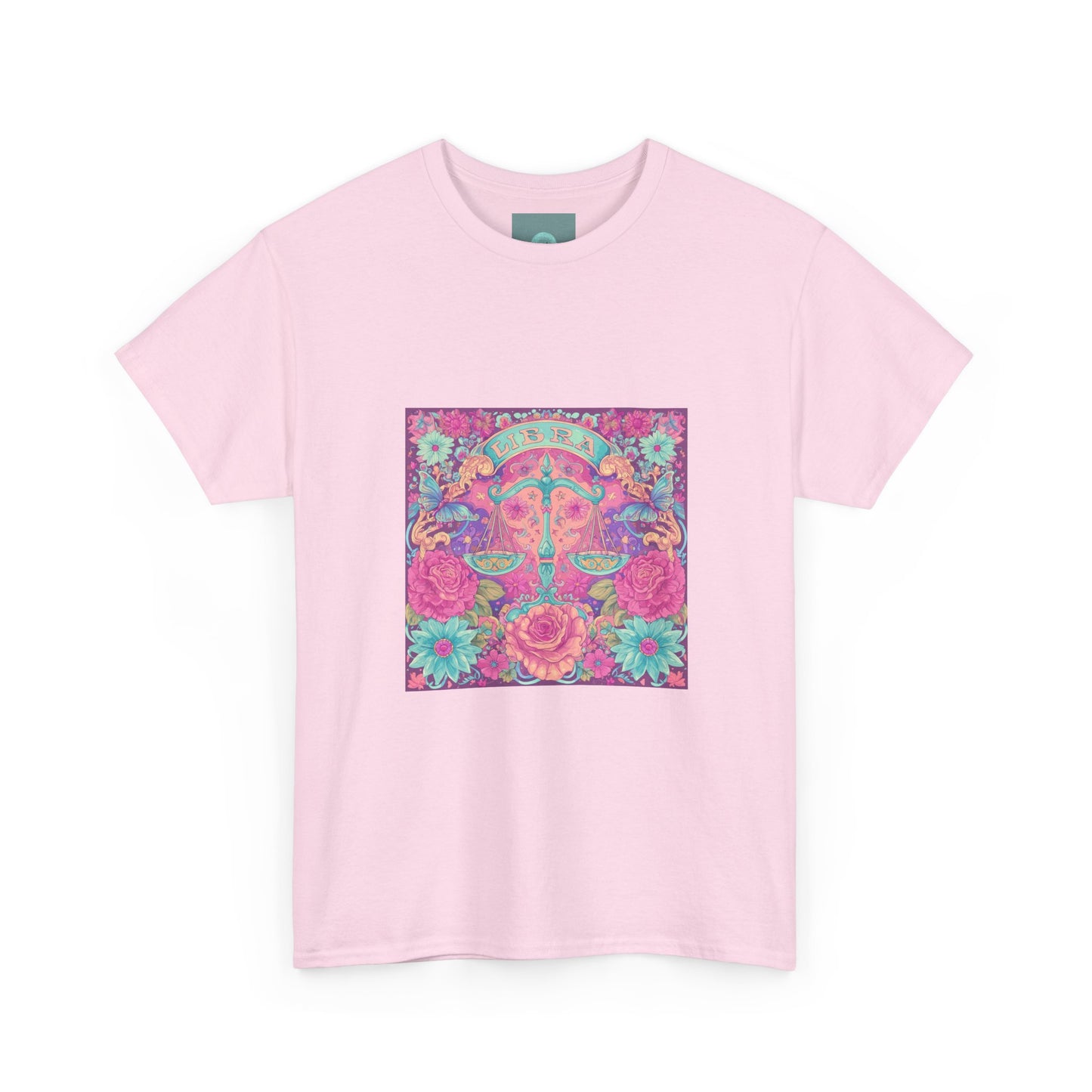 Floral Psychedelic Unisex Heavy Cotton Tee, Boho Shirt, Gift for Him/Her, Summer Apparel, Festival Wear, Unique Graphic Tee