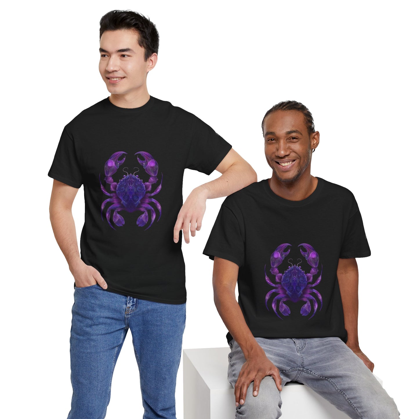 Cosmic Crab Unisex Heavy Cotton Tee - Perfect for Astrology Lovers, Comfortable Casual Wear, Gift for Birthdays and Holidays