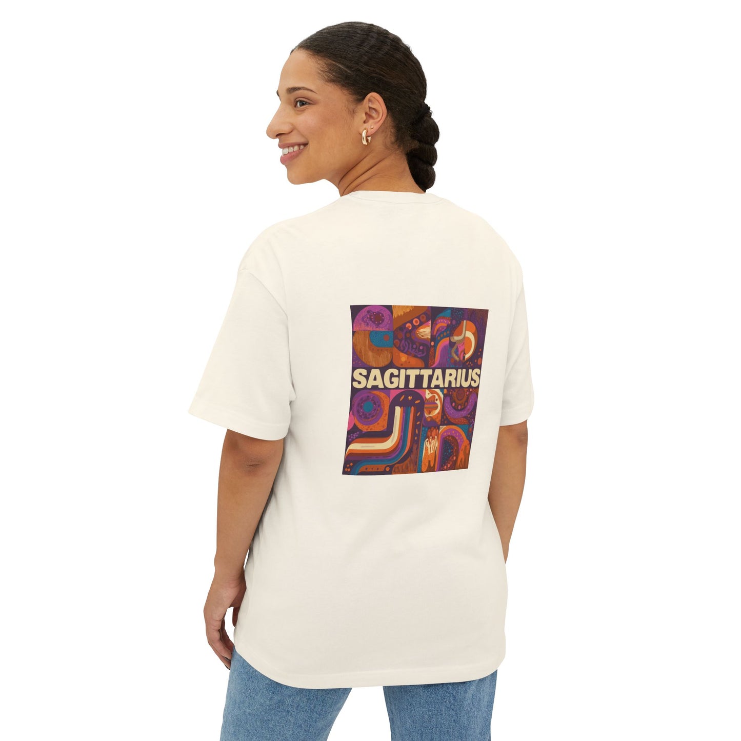 Sagittarius Oversized Boxy Tee, Astrology Shirt, Zodiac Tee, Unisex Graphic T-Shirt, Horoscope Gift, Trendy Casual Wear
