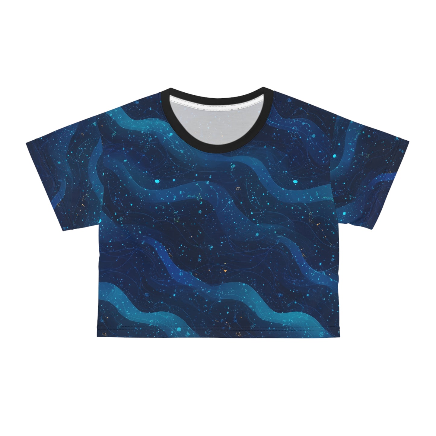 Cosmic Waves Crop Tee | Dreamy Casual Top, Galaxy Print Tee, Everyday Wear, Summer Vibes, Festival Fashion