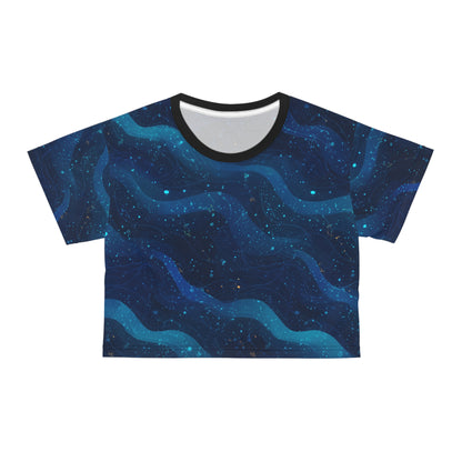 Cosmic Waves Crop Tee | Dreamy Casual Top, Galaxy Print Tee, Everyday Wear, Summer Vibes, Festival Fashion