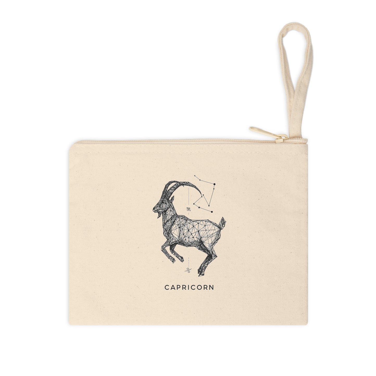 Astrological Capricorn Zipper Pouch, Horoscope Gift, Astro Accessory, Zodiac Themed Bag, Astrology Storage Pouch, Celestial Decor