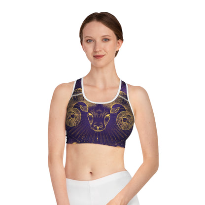 Celestial Aries Sports Bra, Workout Top, Activewear, Gym Gear, Zodiac Apparel, Astrology Gift
