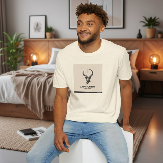 Capricorn Zodiac Tee — Minimal Goat Horn Astrology T-Shirt