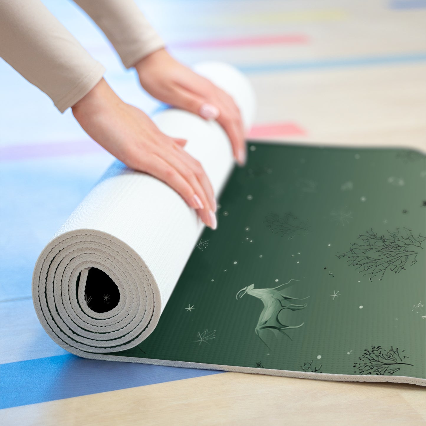 Enchanted Forest Foam Yoga Mat | Mat for Home & Studio Practice, Gift for Yoga Lovers, Meditation, Workout, Wellness