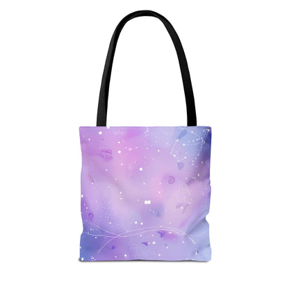 Celestial Tote Bag, Starry Sky Canvas Bag, Colorful Reusable Shopping Tote, Gift for Astronomers, Trendy Eco-Friendly Tote