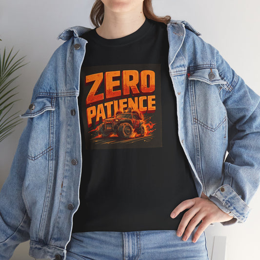 Zero Patience Graphic Tee — Retro Racing Hot Rod T-Shirt