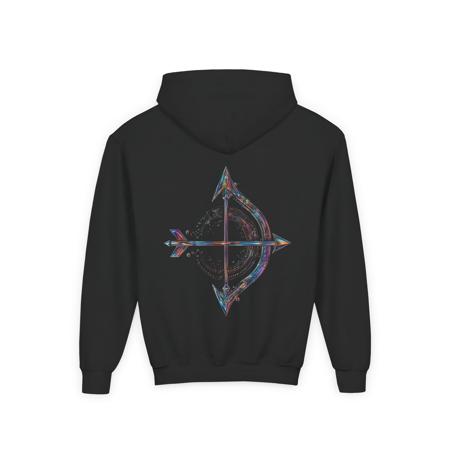 Fire Element Sagittarius Youth Hoodie | ♐ Archer's Arrow | Psychedelic Zodiac Sweatshirt