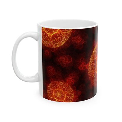 Fire Element Mug | Aries Leo Sagittarius | Cosmic Heat Ceramic Coffee Cup