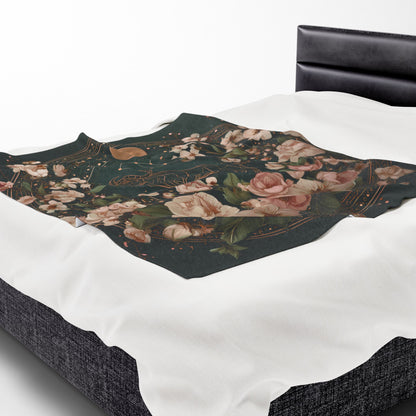 Floral Zodiac Blanket - Cozy Velveteen Plush Throw for Astrology Lovers, Gifts for Birthdays, Home Decor, Birthday Gift, Zodiac Decor