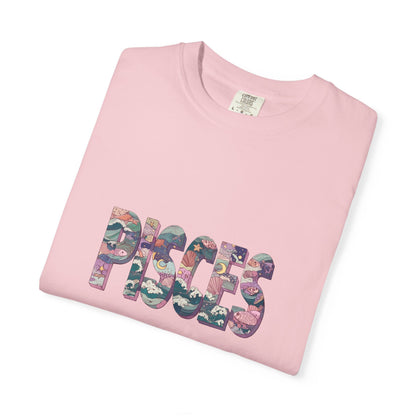 Pisces Unisex Garment-Dyed T-Shirt, Astrology Tee, Zodiac Shirt, Birthday Gift, Horoscope Apparel, Eco-Friendly Fashion