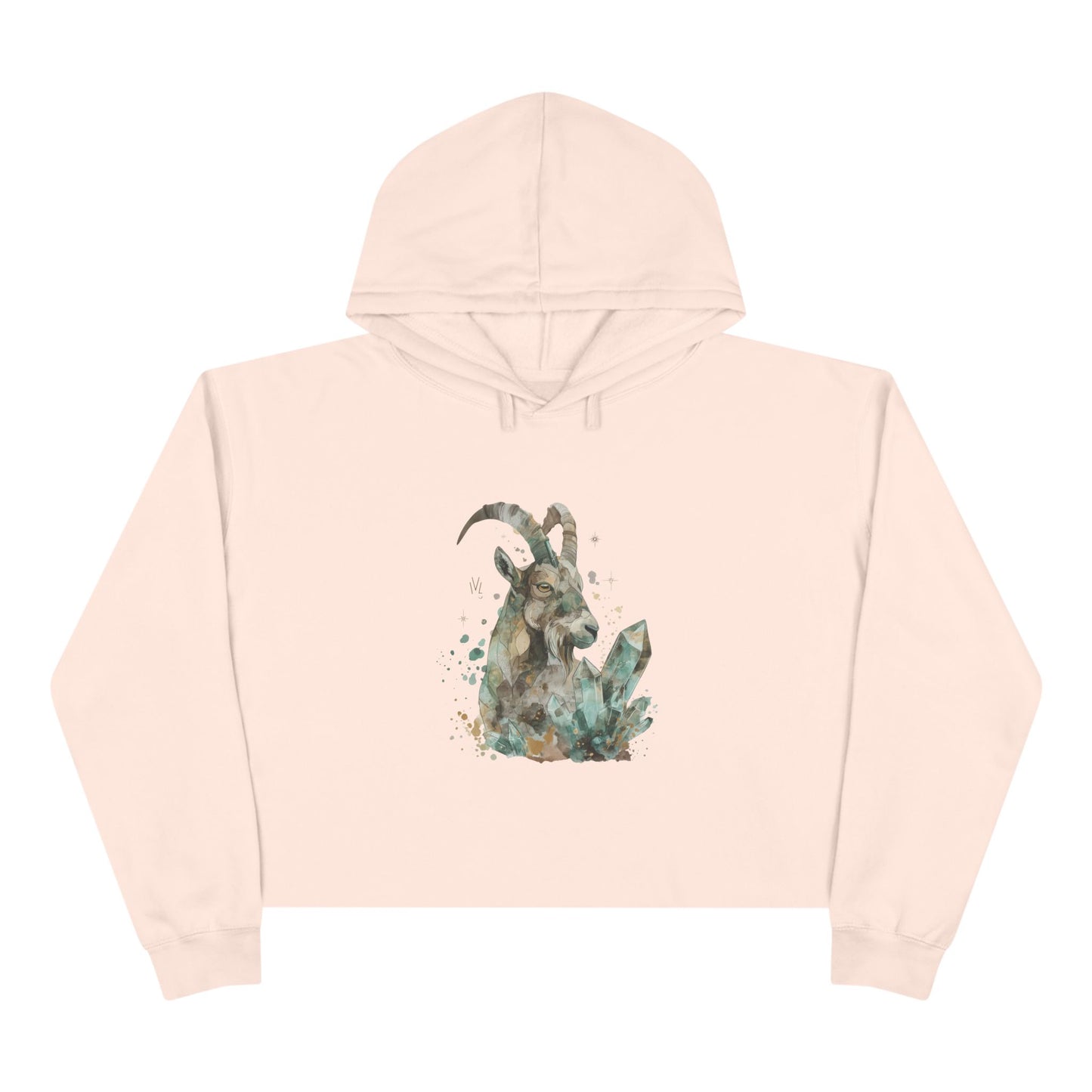 Watercolor Goat Crop Hoodie, Cozy Casual Wear, Gift for Animal Lovers, Boho Fashion Piece, Ideal for All Seasons, Stylish Layering, [...]