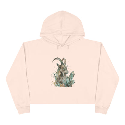 Watercolor Goat Crop Hoodie, Cozy Casual Wear, Gift for Animal Lovers, Boho Fashion Piece, Ideal for All Seasons, Stylish Layering, [...]