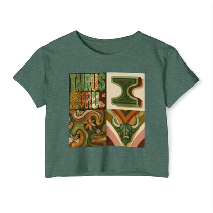 Bohemian Taurus Festival Crop Top, Cute Women's Summer Tee, Astrology Graphic Shirt, Birthday Gift, Music Festival Outfit