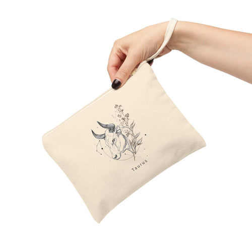 Taurus Zodiac Accessory Pouch - Astrological Gifts for Bull Lovers, Makeup Bag, Zodiac Sign Clutch, Astrology Gift, Practical Storage