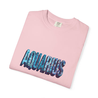 Aquarius Unisex Garment-Dyed T-Shirt, Astrology Tee, Zodiac Shirt, Gift for Aquarius, Casual Wear, Horoscope Fashion