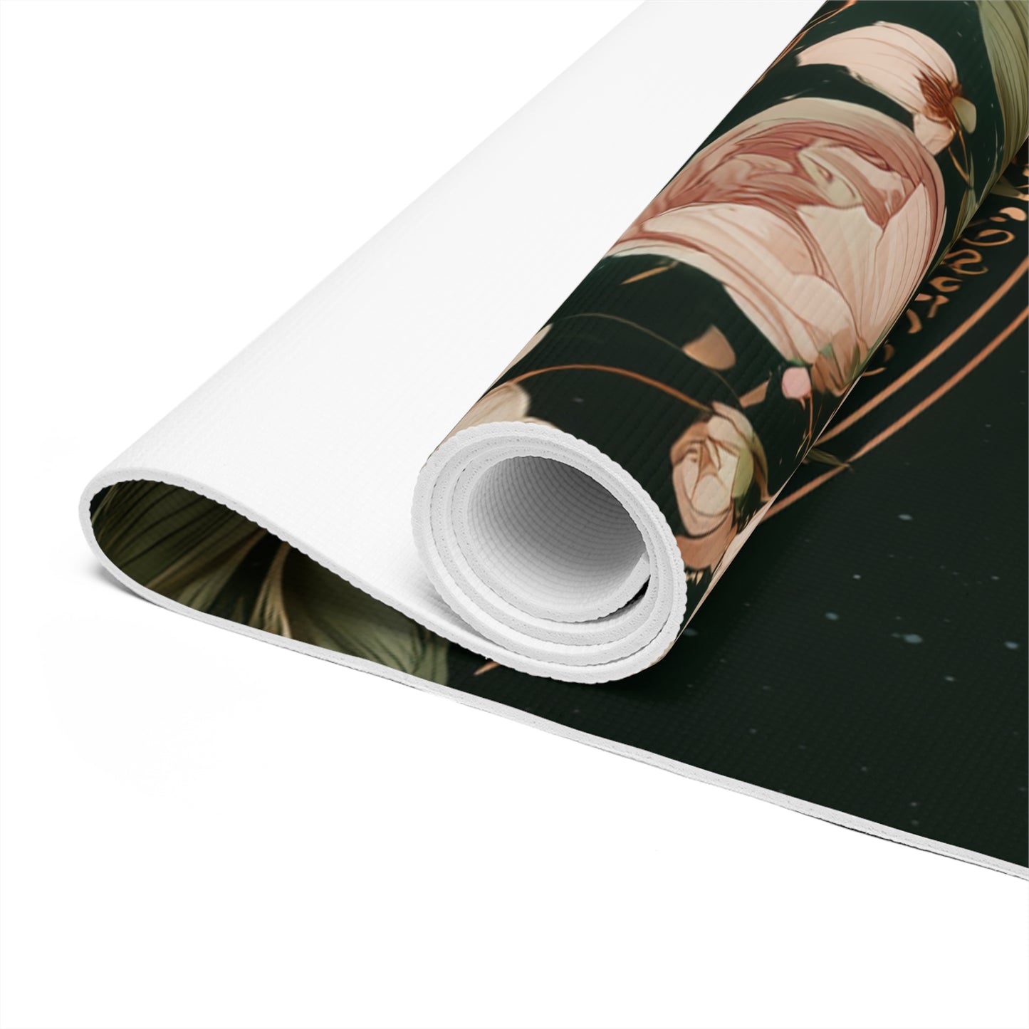 Celestial Floral Yoga Mat, Bohemian Fitness Mat, Taurus Zodiac Decor, Eco-Friendly Exercise Mat, Stylish Yoga Accessories