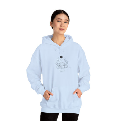 Cozy Crab Graphic Hoodie - Fun Gift for Beach Lovers, Casual Wear, Summer Vibes, Seafood Lover's Apparel, Cute Sweatshirt for Friends