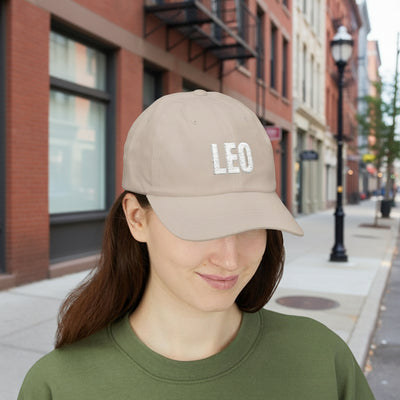 Leo Embroidered Dad Cap — Casual Zodiac Baseball Hat for Leo Birthdays & Gifts