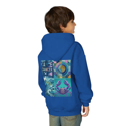Cancer Zodiac Hoodie for Youth, Astrology Gift, Cool Sweatshirt for Teens, Astrology Apparel, Birthday Gifts, Zodiac Sign Sweatshirt