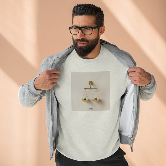 Libra Scales Crewneck Sweatshirt — Minimalist Justice Graphic