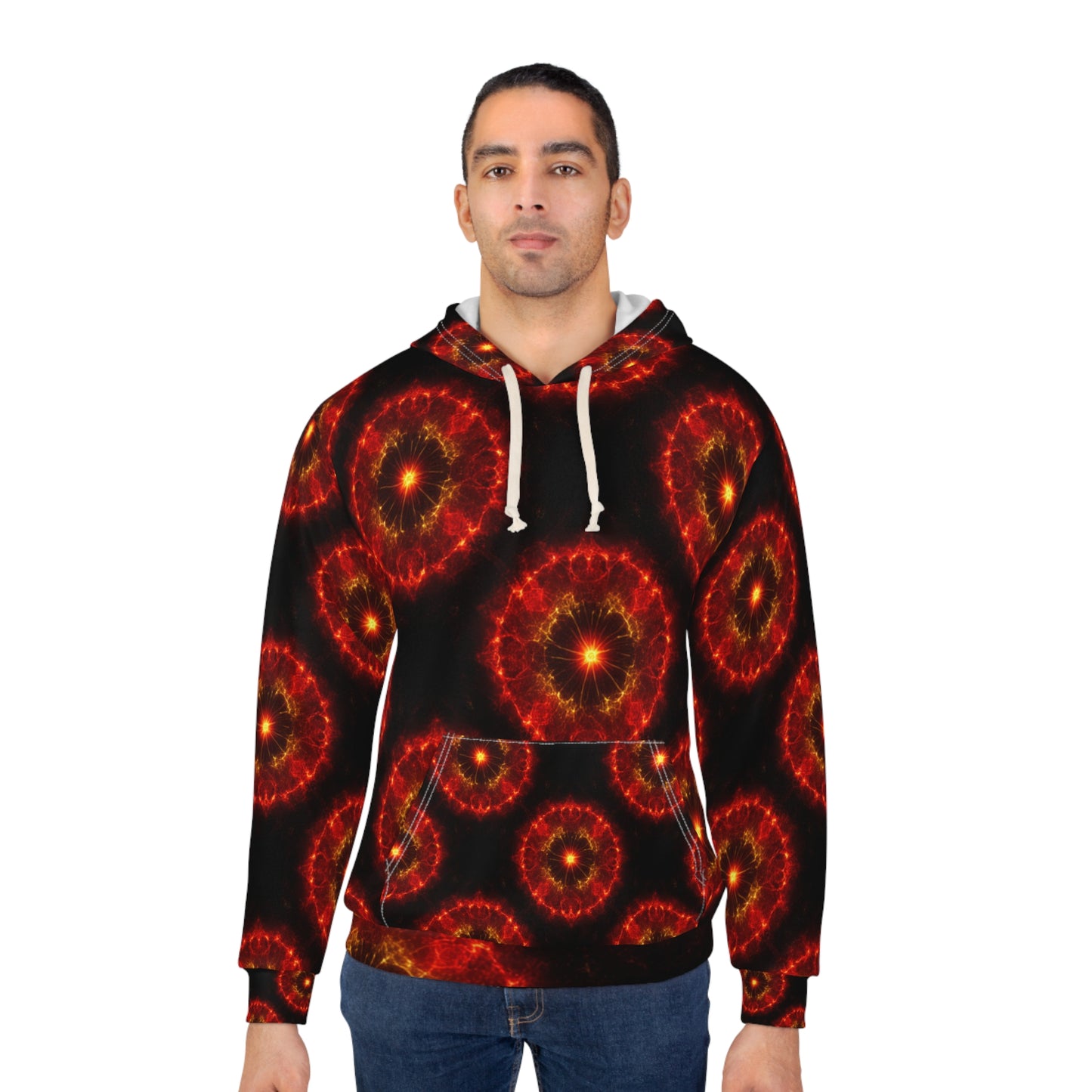 Fire Element Sagittarius Hoodie | ♐ Vibrant Patterned | Psychedelic AOP Pullover