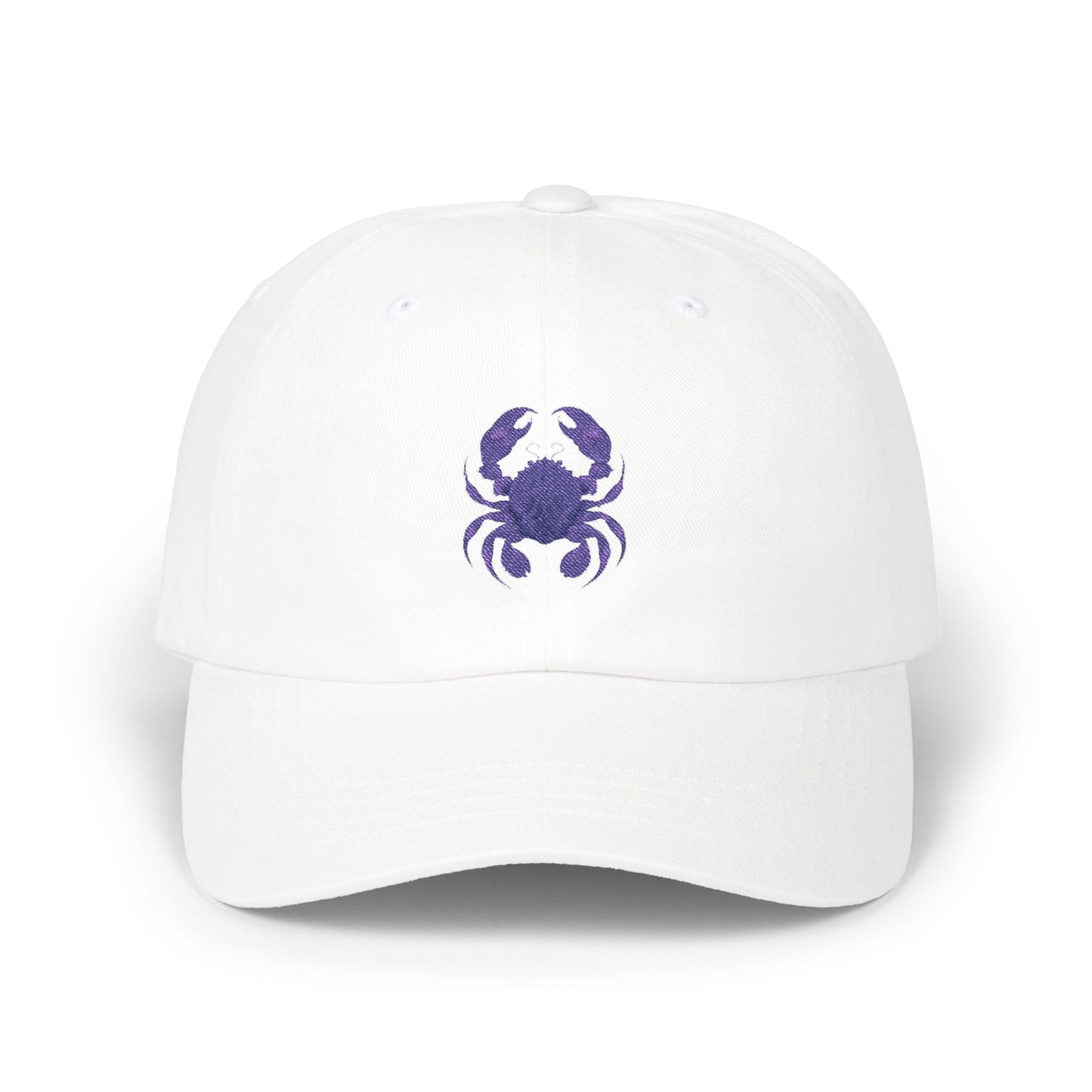 Stylish Classic Dad Cap with Purple Crab Embroidery | Perfect Gift for Fishing Lovers, Beach Days, Outdoor Activities, Summer Style