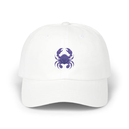 Stylish Classic Dad Cap with Purple Crab Embroidery | Perfect Gift for Fishing Lovers, Beach Days, Outdoor Activities, Summer Style