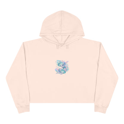 Artistic Crop Hoodie with Abstract Design, Trendy Sweatshirt, Fashionable Hoodie, Gift for Her, Casual Wear, Festival Fashion