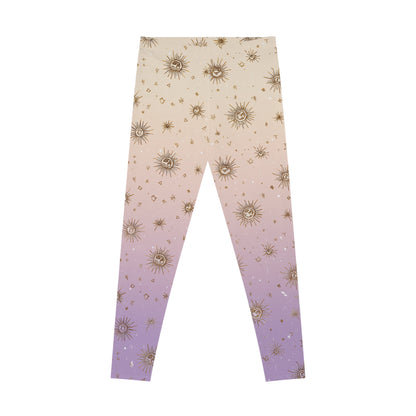 Celestial Stretchy Leggings - Cosmic Print, Yoga Pants, Activewear, Fitness Wear, Astrology Leggings