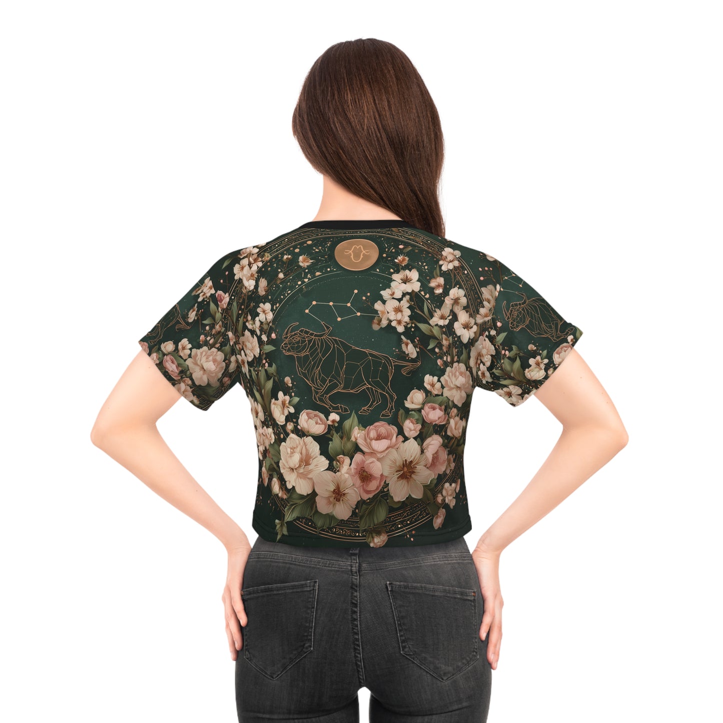 Floral Panther Crop Tee, Botanical Graphic Shirt, Trendy Summer Top, Women's Fashion Tee, Gift for Her, Casual Outfit
