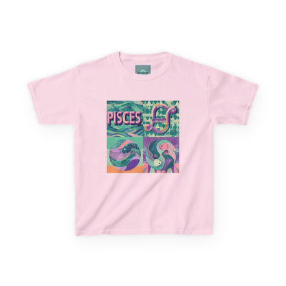 Pisces Kids Heavy Cotton Tee, Astrology Shirt, Zodiac Tee, Birthday Gift, Graphic T-Shirt
