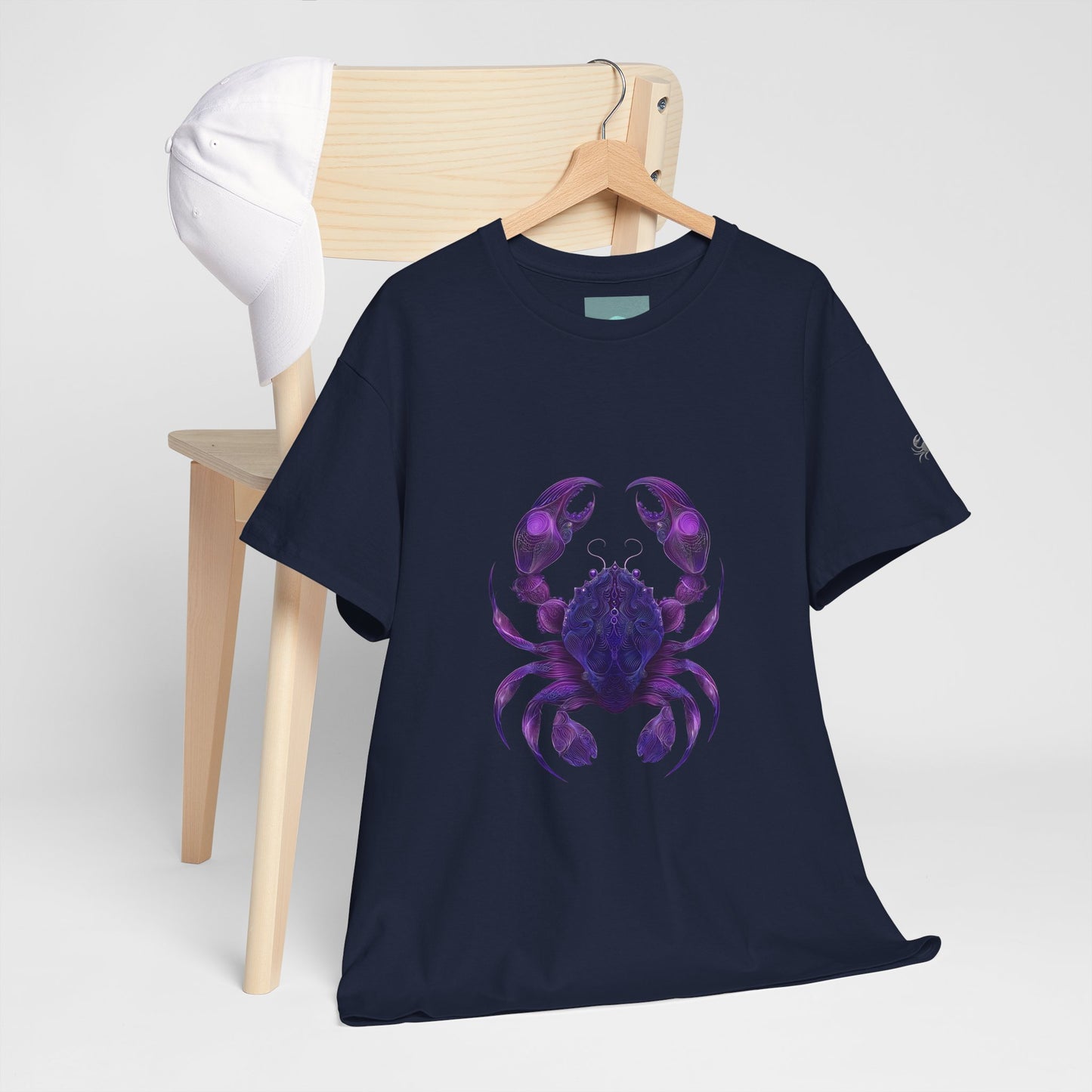 Cosmic Crab Unisex Heavy Cotton Tee - Perfect for Astrology Lovers, Comfortable Casual Wear, Gift for Birthdays and Holidays