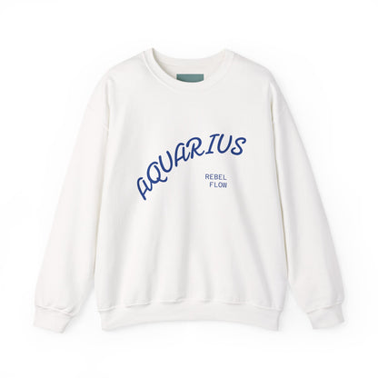 Air Element Aquarius Crewneck Sweatshirt | ♒ Rebel Flow | Psychedelic Zodiac Apparel