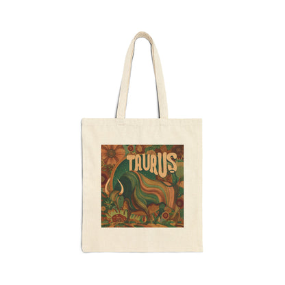 Taurus Zodiac Tote Bag with Colorful Design, Astrological Gift, Canvas Shopping Bag, Astrology Lover's Tote, Eco-Friendly Bag