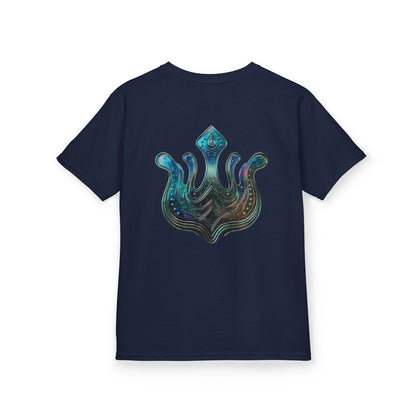 Air Element Aquarius Kids Tee | ♒ Cosmic Waves | Psychedelic Youth Shirt