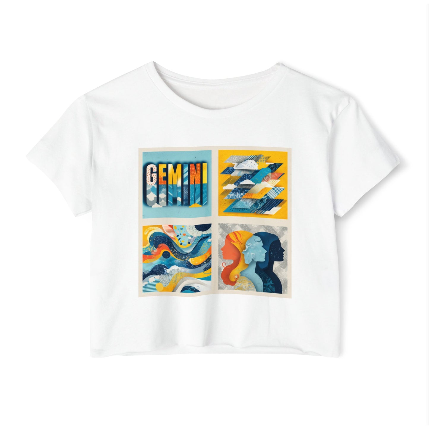 Gemini Festival Crop Top, Astrology Shirt, Women's Summer Top, Boho Crop Shirt, Birthday Gift, Festival Wear, Zodiac Apparel