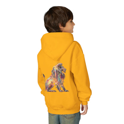 Fire Element Leo Youth Hoodie | ♌ Brave Heart | Psychedelic Zodiac Sweatshirt