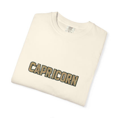 Capricorn Garment-Dyed T-Shirt, Zodiac Sign Tee, Astrology Gift, Unisex Shirt, Birthday Gift, Casual Wear