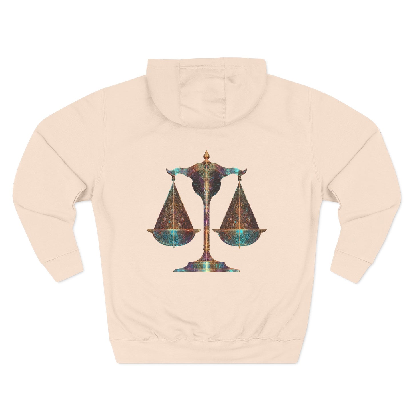 Air Element Libra Fleece Hoodie | ♎ Harmony Scales | Psychedelic Zodiac Sweatshirt