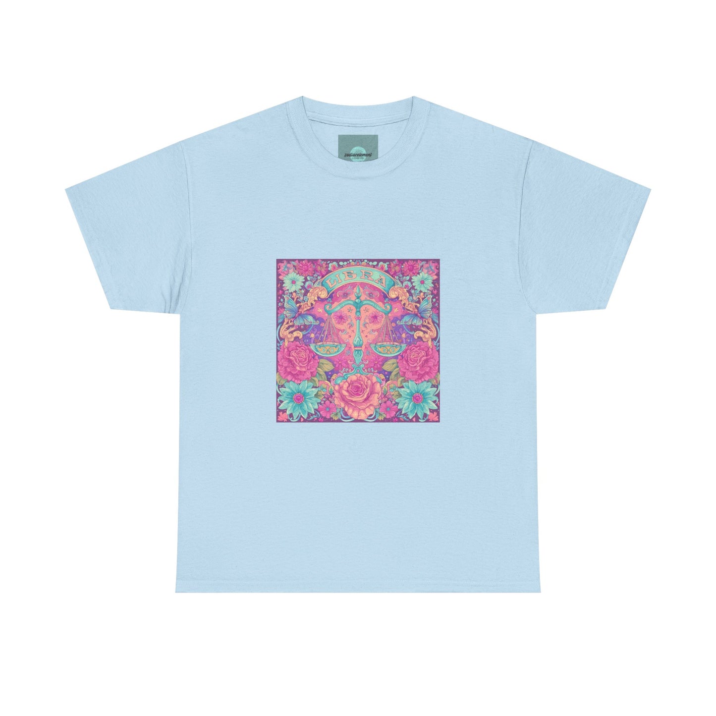 Floral Psychedelic Unisex Heavy Cotton Tee, Boho Shirt, Gift for Him/Her, Summer Apparel, Festival Wear, Unique Graphic Tee