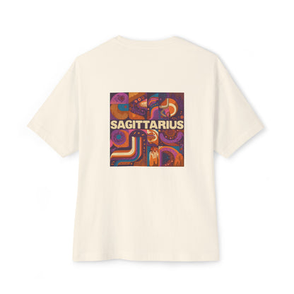 Sagittarius Oversized Boxy Tee, Astrology Shirt, Zodiac Tee, Unisex Graphic T-Shirt, Horoscope Gift, Trendy Casual Wear