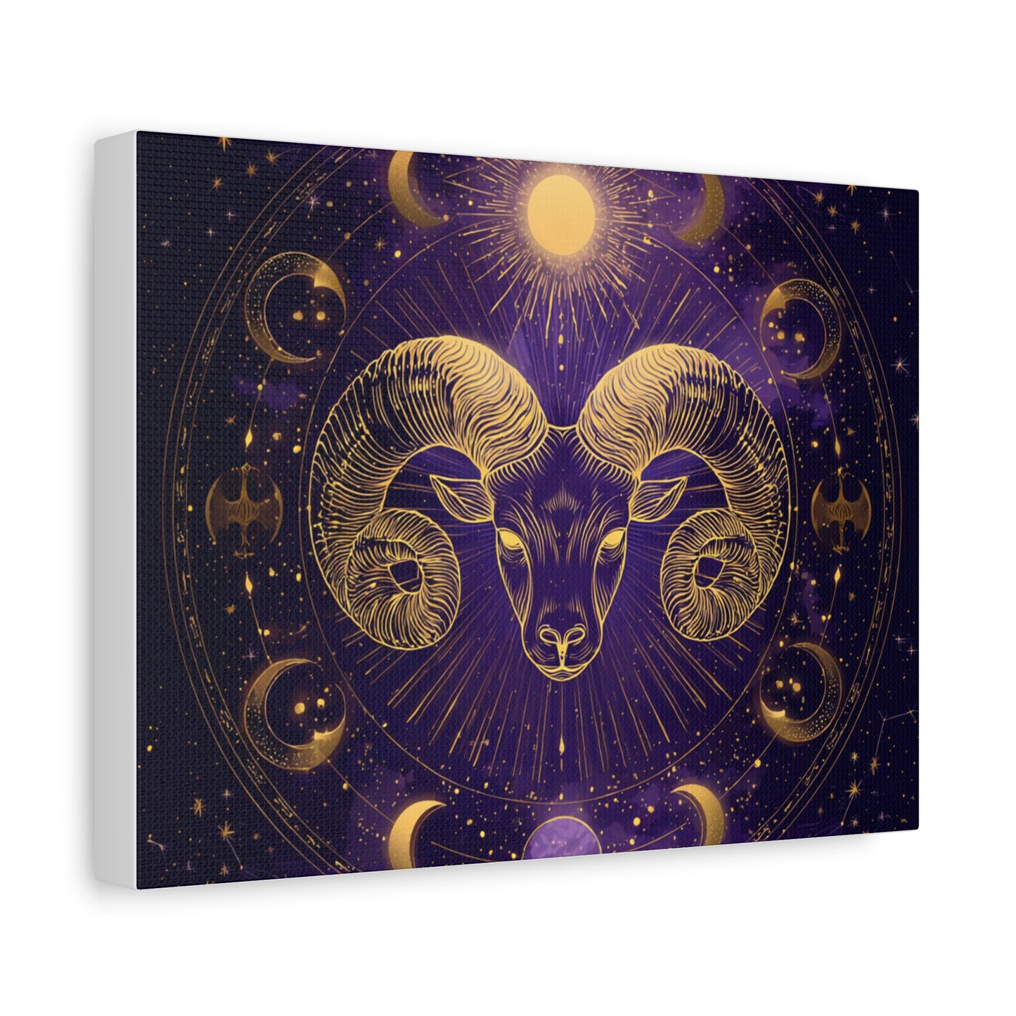 Astrological Aries Canvas Print, Cosmic Art Wall Decor, Zodiac Gift, Boho Home Decoration, Astrology Wall Art